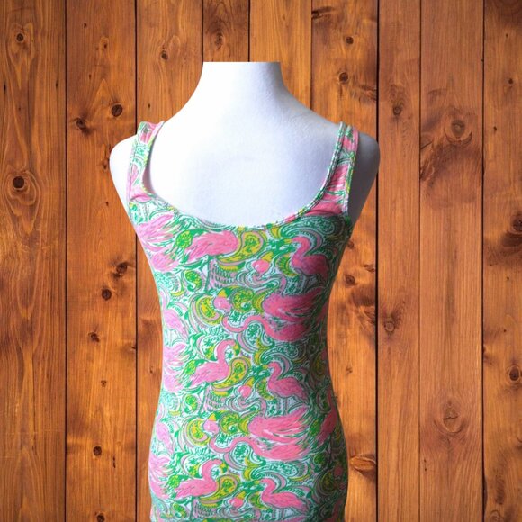 Lilly Pulitzer Tabbie Tank Top Women's Small Pullover Hot Wings Flamingo Paisley - Picture 7 of 7